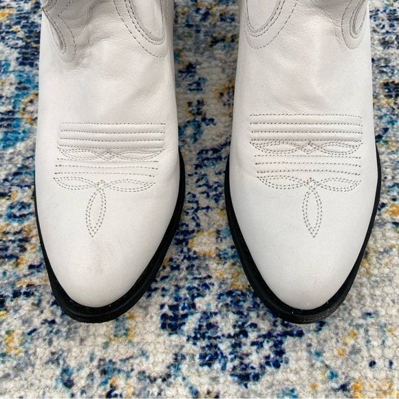 Ariat White Leather Darlin Western Cowgirl Boots Size 6B READ - Picture 8 of 15